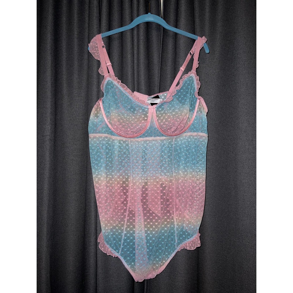 Torrid HEART MESH RUFFLE BODYSUIT Size 4X NWT - Picture 1 of 6